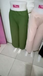 (Myesha n Raisha) Celana kulot panjang wanita kain jeruk/bahan krep serat kulit jeruk