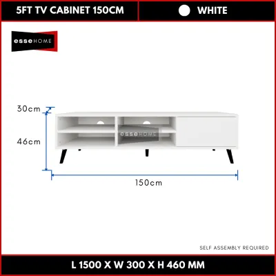 EsseHome 6ft 5ft 4ft TV Cabinet TV Console Living Table Meja TV Kabinet TV