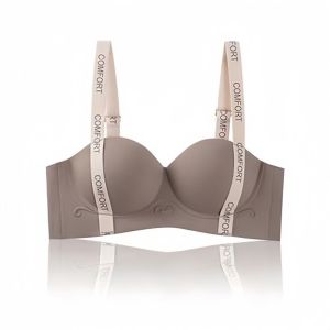 Women Push-Up Bra Seamless Underwear Letter Straps Cute Heart Print Non-wired No Rims 3/4 Cup