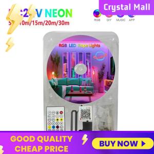 COD [Free Shipping] LED Neon Light Strip IP67 Waterproof Neon Rope Light Bluetooth-compatible Music Sync Remote/APP Control for Party Favors