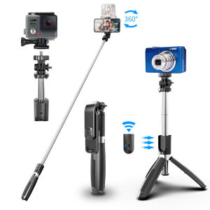 HXSJ 1m Wireless Bluetooth selfie stick L02 tripod stand gopro camera stand for 4.0-6.2 inches phones for Digital camera for GOPRO selfie stand Bluetooth Control with tripod + Bluetooth self-timer stabilizer phone