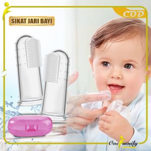 ONE-C866 Sikat Gigi Bayi Bahan Silikon Baby Finger Toothbrush Lembut Pack Kotak / Sikat Lidah Bayi New Born Pembersih Mulut Bayi