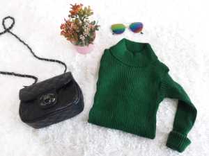SISTAQUE - Sweater Rajut Wanita Turtleneck Ribbed Turtle Deisy