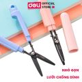 Kéo mini tiện lợi 105mm Deli - Hồng/ Xanh có khóa an toàn, kéo bỏ túi, kéo cắt chỉ - 77761. 