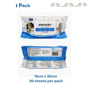 80Pcs Pet Dog & Cat Wipes with Aloe Vera Suitable for Eyes and Ears Wipes