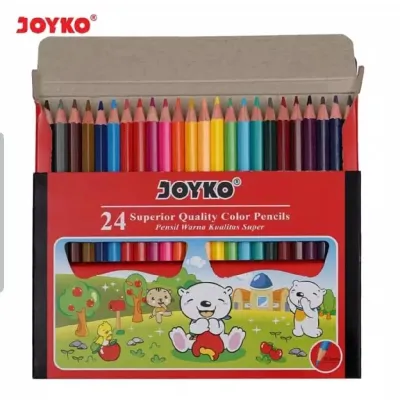 Pensil Warna isi 24Pcs ukuran PANJANG MEREK JOYKO Cp-101/24Warna Set/Panjang color Pencil 1 Set