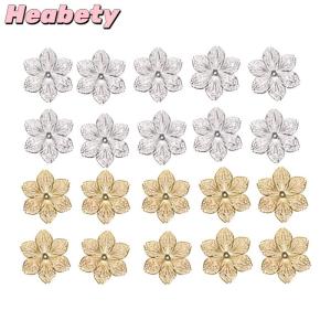 Heabety 50Pcs Set Filigree Flower Crafts Charms Connectors DIY Pendant Jewelry Findings