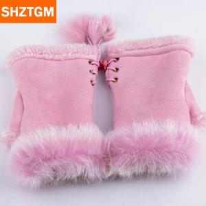 [COD] SHZTGM ถุงมือไม่มีนิ้วสำหรับผู้หญิง ถุงมือนวมนุ่มอุ่นข้อมือให้ความอบอุ่นสำหรับผู้หญิงถุงมือเขียนป้องกันความหนาวเย็นหนา