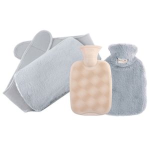 MANNYI Plush Cover Hot Water Bag -Proof 1000/2000ml Warm Water Bag Inject Water Extended Waist Belt Water-filling Hot-water Bag Winter Essentials
