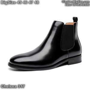 Giày da chelsea boots cổ cao cỡ lớn 45 46 47 48 cho nam chân to. Big size leather boots for wide feet.