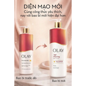 [HÀNG MỸ] OLAY BODY LOTION NIACINAMIDE B3 502ML – DƯỠNG ẨM SÂU DA MỊN MÀNG 24H -   Dưỡng ẩm sâu 24 giờ duy trì làn da mềm mại mịn màng.    Giúp cải thiện bề mặt da hỗ trợ làm sáng và đều màu da.    Kết cấu nhẹ thấm nhanh không gây nhờn rít.    Phù h
