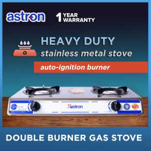 Astron GS 288 Double Burner Gas Stove | Heavy Duty | Stainless Steel Body | Auto-Ignition Burner