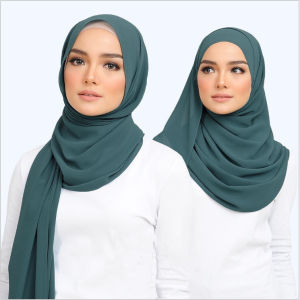 Women 2 In 1 Inner Neck Scarf Large Size Chiffon Summer Thin Muslim Hijab Head Wrap Pray Scarves Instant Shawl Headwear