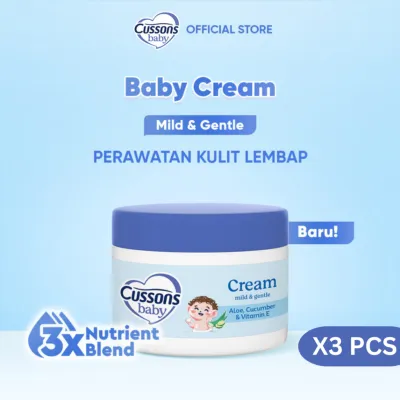 3 Pcs Cussons Baby Cream 50g - Perawatan Kulit Bayi Lembut Aroma Menenangkan Perlindungan Ekstra