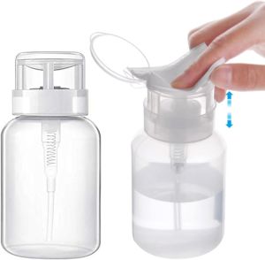 Biutee Acetone Pump Dispenser Empty Clear Bottle for Remover    200ml Push-Down Lockable Pump Bottle for Remover and Makeup Remover and Toner Reusable BPA-Free 1 PCS