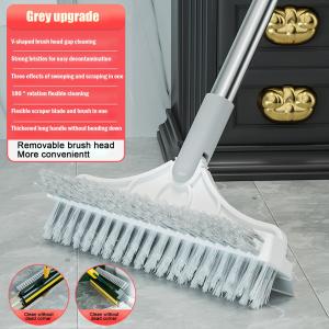 🚚SG Seller🚚  3 in 1 Floor Brush Scrub Brush with Long Handle Bathroom Wiper with 180 Degree Rotatable Head Cleaning Tool Floor Scrub Brush Rotating Rigid Broom Window Cleaner Rubber Wiper Toilet Brush Floor Wiper Dust Mop Bathroom Brush