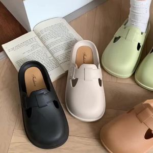 [Free Shipping] Half-Slipper WomenS Outdoor Fashion Creative Non-Slip Summer Sandals Simple Casual Soft Flat-Soled Closed-Toe Beach Sandals