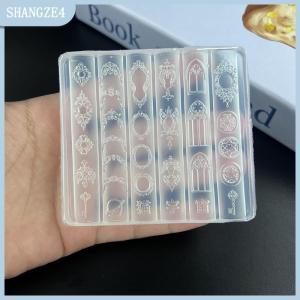 【SHANGZE4】 European Retro Pattern Collection Candle Holder 3D Silicone Nail Art Decoration Transparent Template DIY Design Nail Art Mold