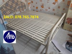 Giường sắt đơn ống tròn giá rẻ - giường lớn 1m8 [ TPHCM- ĐN-BD]