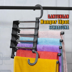 ORANGE Gantungan Celana Jilbab Multifungsi Magic Hanger 5 in 1 Stainless Hanger Gantungan Celana