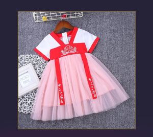 {Freeship + tặng quà} Đầm bé gái cổ trang thêu hoa - váy bé gái truyền thống trung hoa chất voan cát mềm mát - đầm bé gái 1 tuổi giá rẻ