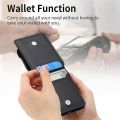 Ốp lưng Samsung Galaxy Z Flip 6 có ngăn đựng thẻ & nhẫn, bao da PU chống sốc, ốp điện thoại có chân đế cho Galaxy Z Flip6 LZQB màu đen. 