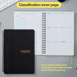 A5 Weekly Planner Notebook with Spiral Binding 52Sheets To Do List Notepad Work School Supplies