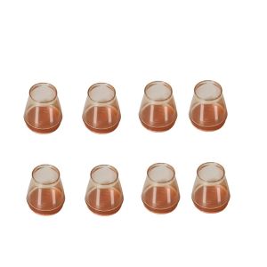 JKDESIGN 8pcs Silicone Chair Feet Cover Rubber Round Chair Leg Caps Silent with Felt Floor Protectors Furniture