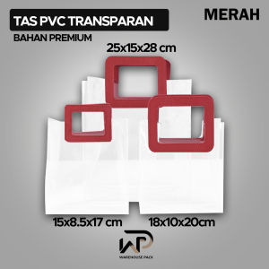 Tas PVC Transparan | Tas Hampers Mika PVC | Tas Mika Transparant TEBAL PV | Goodiebag Gift Bag Handle Kulit