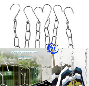 Dây móc xích treo quần áo tiết kiệm không gian có 2 đầu móc chữ s tiện lợi