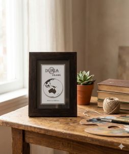 Frame/Figura/Bingkai 4R Serat Wood Tua (10x15cm) Free Bubble Wrap