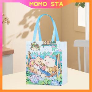 MOMO Cute Cartoon Colorful Handheld Bag Rabbit Bear Bowtie Series Snack Bag Non-woven Portable Gift Bag