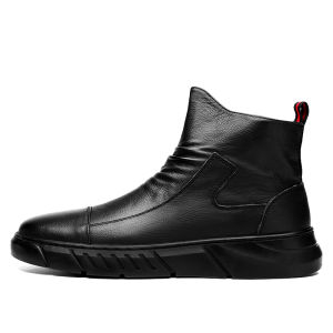 2024 New Design British Style High-Top Boots Casual Leather Boots