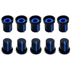 10Pcs Potentiometer Control Knob 6mm Knurled Shaft Hole Amplifier Knob Plastic Electric Guitar Knobs Easy to Install
