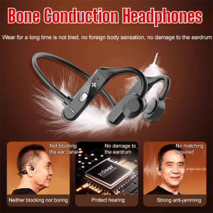Bone Conduction Headphones Wireless Bluetooth Clip-On Hearing Aid  Sports Earbuds for Outdoor Running Gym