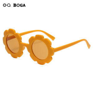 OQ BOGA 16 Colors Cute Flower Frame Round Lens Kids Sunglasses Children Outdoor Eye Protection Eyewear