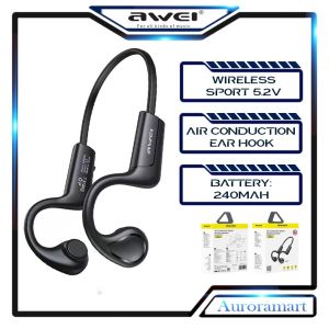 100% Original Awei Earphone Air Conduction Sports Headset IPX4 Waterproof Wireless Bluetooth Earphone Ear Hook earphones