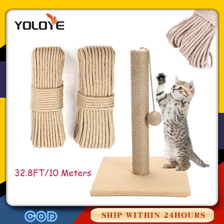 32.8FT/10m Natural Sisal Rope DIY Scratching Post Rope Binding Rope for