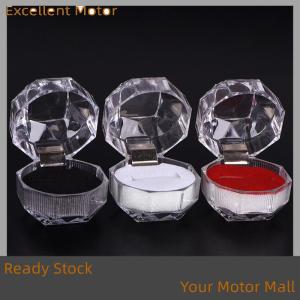 Excellent Ready Stock Clear Acrylic Jewelry Gift Box for Ring Holder Wedding Engagement Present New