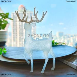 [COD] ZHONGYI0 Deer Christmas Forest Elk White Flash Dessert Table Decor for Home