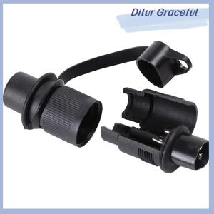 Ditur 3 Pin Trailer Socket Connectors Round 3 Pole Plug-in Trailer Tractor Plug for Electrical Caravan Truck 12V