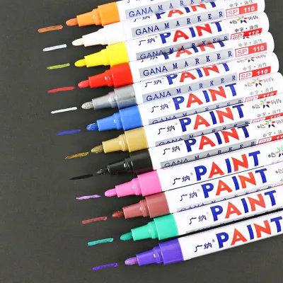 【COD】Original Waterproof Marker Pen Steel Metal Color White Marker Paint Pens Permanent Paint Markers for Rock Wood Metal Plastic Glass Canvas Ceramic