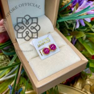 💥ต่างหูทับทิม งานพลอยแท้ ทับทิมสีชมพู ต่างหูพลอยแท้ ต่างหูหลังเบี้ยชูเม็ดเดี่ยว อัญมณีเครื่องประดับของแท้ สินค้ามีใบรับประกันดูแลตลอดการใช้งาน AUFU STORE