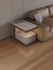 Foldable Tea Table Adjustable Coffee Table Movable Tea Table Side Table With Wheels