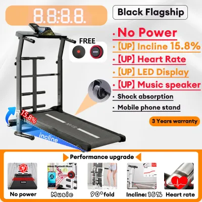 Manual Treadmill Foldable Walking Pad Multi-functional LED Threadmill Exercise Equipment For Women