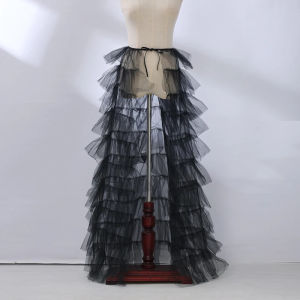 Punk Skirts for Women Gothic Steampunk tail Club Ruffles Tie-up Tutu Overskirt