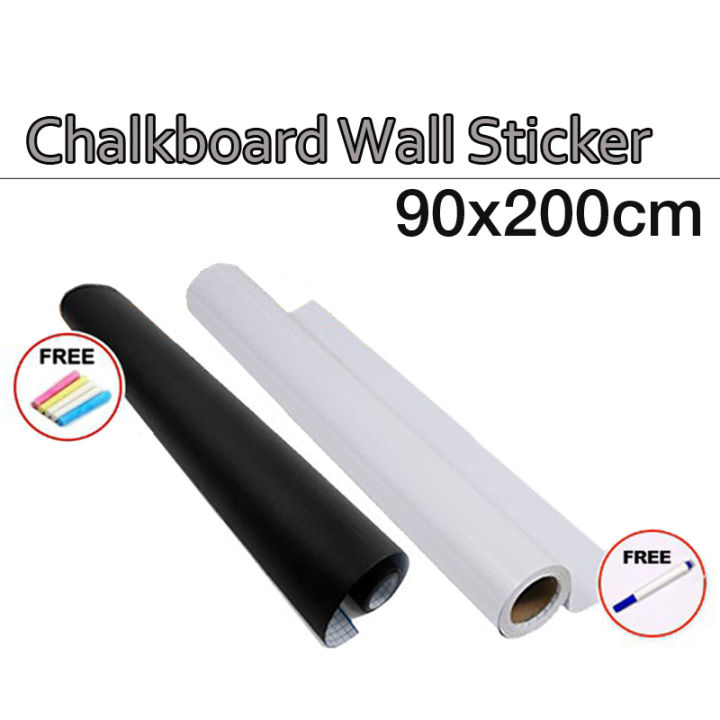 90x200cm Blackboard Whiteboard Sticker Board Wallpaper + Free Chalk ...