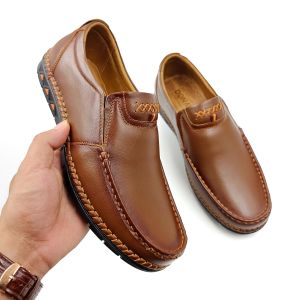 Giày Lười Nam Da BòVYFASHION Cao Cấp Kiểu Khâu Viền May 6X Bắt Mắt May Quai Và Đế Chắc Chắn D.G6X