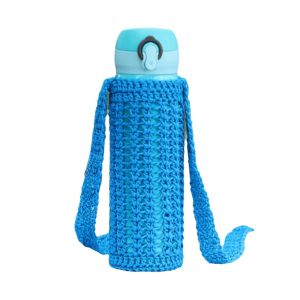 GAOSU Handmade Knitted Water Bottle Cover Reusable Heat Insulated Thermos Cup Sleeve Comfortable Crochet Water Bottle Carrier Bag Travel