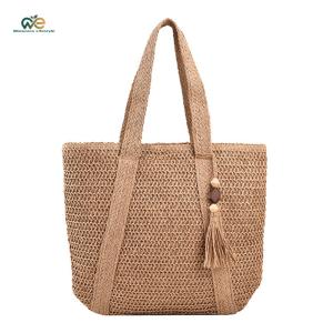Chic Womens Shoulder Bag Hand-Woven with Spacious Compartments and Tassel Pendant for Daily and Travel Needs